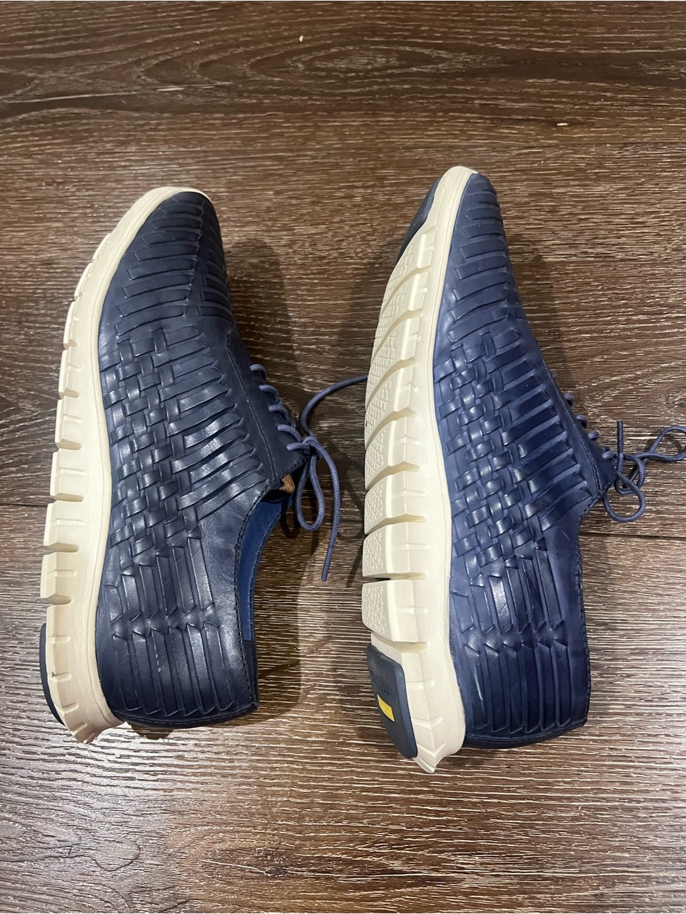 EUC zerogrand huarache oxfords cole haan Navy Leather Lace-Up Sneakers size 8 - Picture 2 of 8